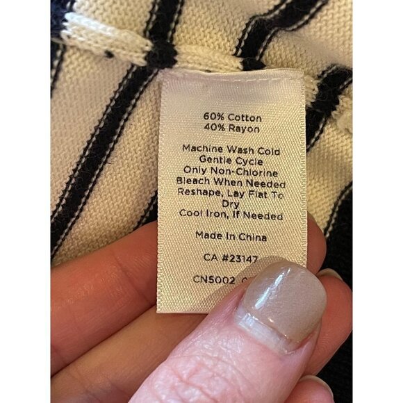 Talbots Navy Blue And White Striped Fairycore Dragonfly Crew Neck Cardigan XS - Picture 7 of 7